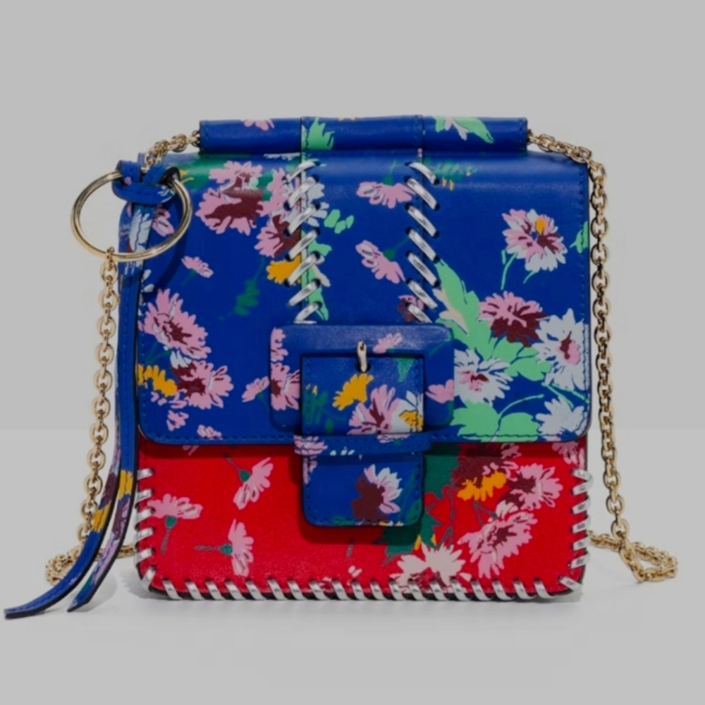 Nwt & Other Stories Floral Buckle Top Handle Mini Bag Chain Strap Mini Bag